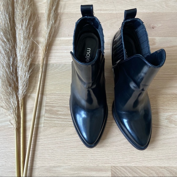 EUC (W7.5) - MAJE Leather Ankle Chelsea Booties - Picture 3 of 8